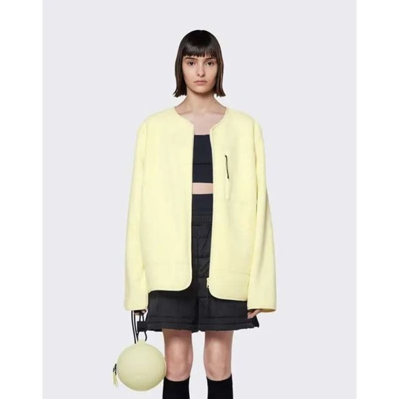 RAINS Jacket Unisex‎ Large Color Straw Fleece Full Zip Jacket MSRP $170 NEW - Picture 1 of 13
